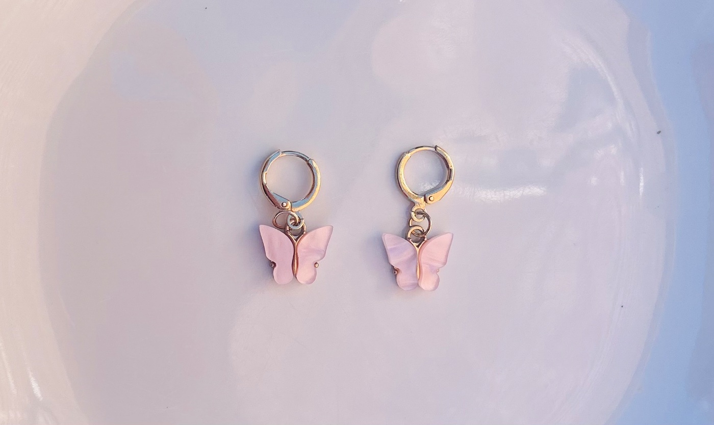 Butterfly earring – Pink